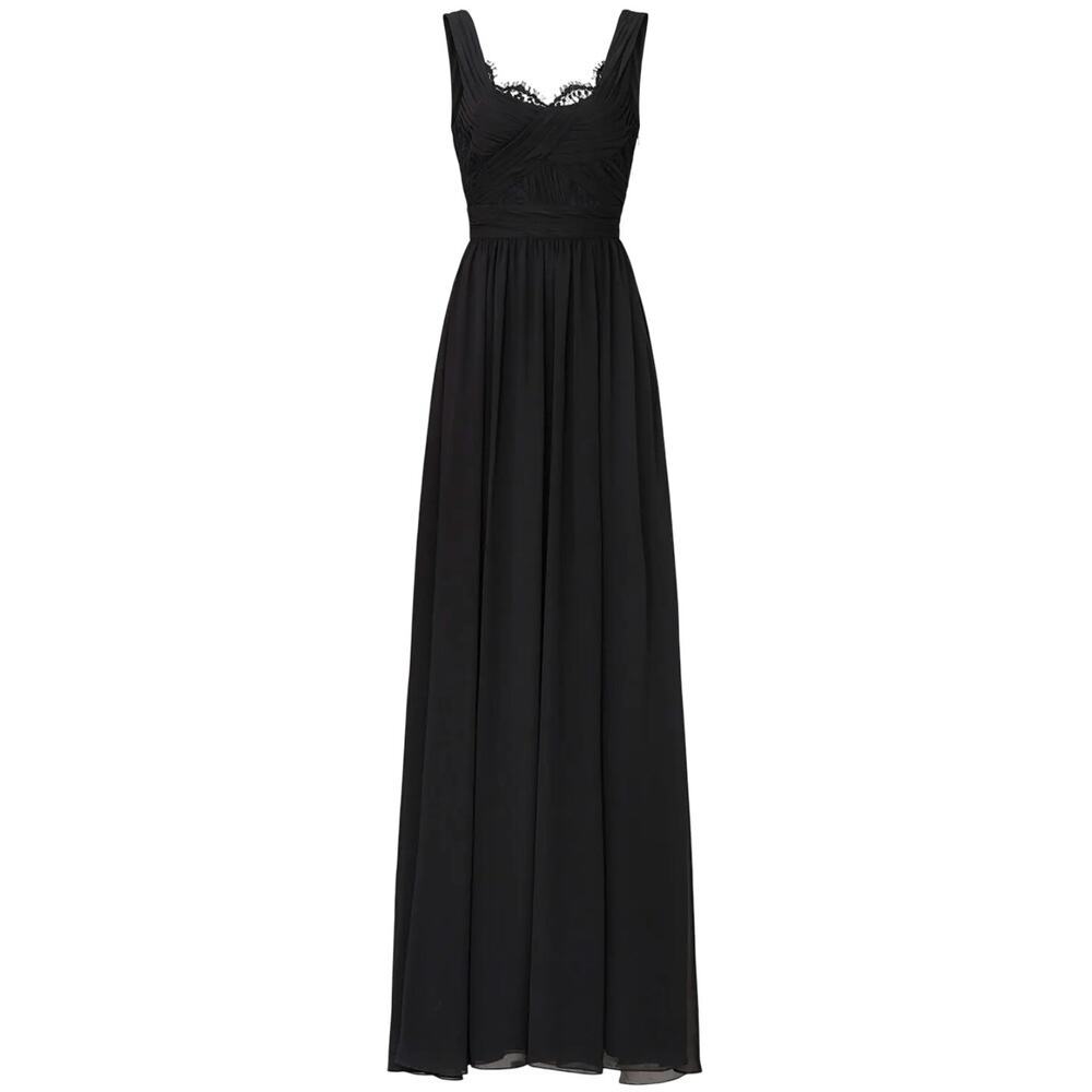 Love by Theia Lace Scoop Neck Gown in Black, Size US 0​
